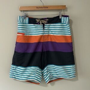 Patagonia Men’s Wavefarer Board Shorts Swim Trunks Multicolor Purple Teal 32